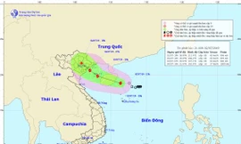 Vị trí và dự báo đường đi của cơn bão số 2