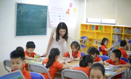 Một giờ học của cô trò Trường tiểu học Chu Văn An, quận Tây Hồ (Hà Nội).