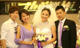 Vợ chồng Thanh Vân rạng ngời trong đám cưới