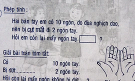 Bài toán rợn người trong... sách lớp 1
