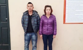 Hai đối tượng Hòa và Vân tại cơ quan điều tra