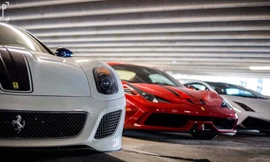 Cận cảnh dàn siêu xe nằm phủ bụi ở bãi xe công cộng