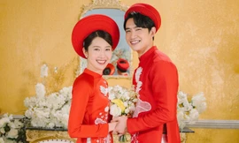 Khán giả 'phát sốt' khi Thúy Ngân và Võ Cảnh thân mật trong bộ hình cưới truyền thống