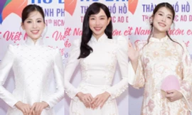 Dàn Hoa hậu Thuỳ Tiên, Trần Tiểu Vy, Đoàn Thiên Ân khoe nhan sắc 'đỉnh chóp' trong tà áo dài giản đơn