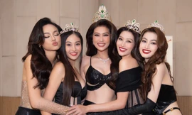 Hoa hậu Đoàn Thiên Ân ngày càng táo bạo lên đồ 'chặt chém', o ép vòng 1 bên cạnh dàn ‘mỹ nhân’ Việt