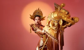 'Nàng Hậu' Việt thi nhan sắc quốc tế tạo ấn tượng mạnh khi diện trang phục dân tộc lấy cảm hứng từ linh vật nghê