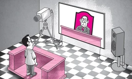 Hình ảnh xét xử trực tuyến. Ảnh minh hoạ.