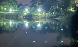 Hiện trường vụ lật thuyền.