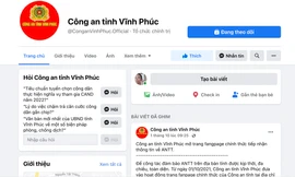 Fanpage của Công an tỉnh Vĩnh Phúc.