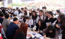 Thí sinh tham gia ngày hội tư vấn tuyển sinh trong hai ngày cuối tuần qua Ảnh: Diệp An 