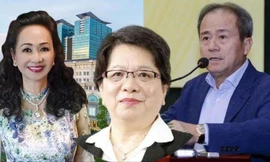 Từ trái qua; bị can Trương Mỹ Lan, Đỗ Thị Nhàn và Nguyễn Văn Hưng khi chưa bị khởi tố 