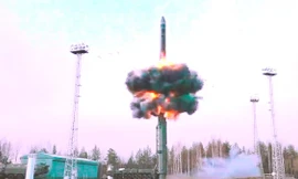 Tên lửa đạn đạo liên lục địa Yars được phóng thử từ sân bay vũ trụ Plesetsk ở vùng Arkhangelsk phía Bắc nước Nga Ảnh: Bộ Quốc phòng Nga