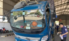 Nhân viên TTĐK xe cơ giới 50-07V (quận Bình Tân) kiểm tra xe tải đến đăng kiểm 