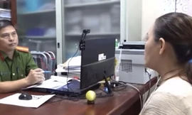 Nghi phạm Nguyễn Thị Hồng Bích tại cơ quan điều tra