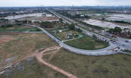 Một góc huyện Đông Anh nhìn từ trên cao Ảnh: Hoàng Mạnh Thắng