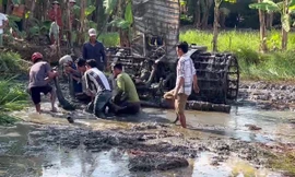 Máy cày lật úp đè người đàn ông tử vong