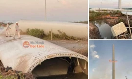 Cánh turbine điện gió ở Bạc Liêu bỗng dưng gãy rời