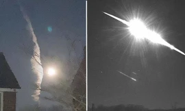 Một mảnh tiểu hành tinh vừa văng xuống Trái Đất, trước đó có hình ảnh kỳ bí trên bầu trời