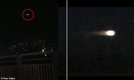 Đốm sáng bí ẩn bay ngang bầu trời đêm, cư dân mạng cho là “người ngoài hành tinh ghé thăm“