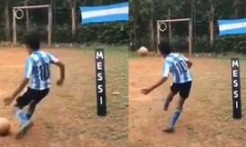 Cậu bé 12 tuổi sút phạt y hệt Messi
