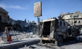 Hiện trường vụ đánh bom ở thị trấn gần Al-bab. (Nguồn: AFP)