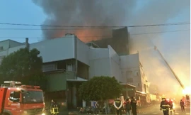 Hiện trường vụ hoả hoạn. (Ảnh: Taiwan News)
