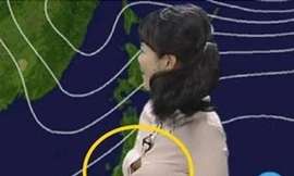 MC thời tiết lộ ngực khi đang lên hình