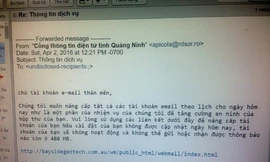 Một thư giả mạo gửi đến thư điện tử công vụ.