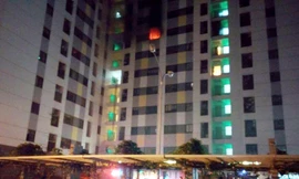 Hiện trường đám cháy ở tầng 8.