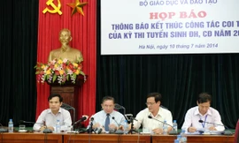  Thứ trưởng Bùi Văn Ga công bố chủ trương về kỳ thi quốc gia với báo chí. Ảnh: An Ninh Thủ Đô