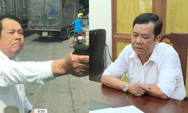 Ông Sướng chĩa súng đe dọa tài xế đi đường ở thành phố Bắc Ninh