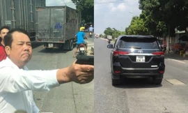 Ông Sướng cầm súng đe doa tài xế
