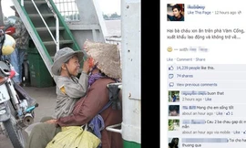 Xót xa hình ảnh cháu hạnh phúc bên bà rách rưới