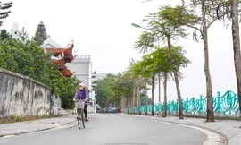 Phố phường Hà Nội vắng vẻ trong ngày cuối tuần rét đậm