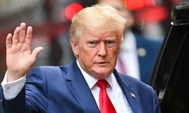 Cựu Tổng thống Mỹ Donald Trump ngày 10/8/2022 rời Tháp Trump để đi gặp Tổng chưởng lý New York Letitia James cho một cuộc điều tra dân sự. Ảnh: GC Images.