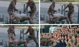 Binh sĩ Triều Tiên biểu diễn công phu đặc dị trước lãnh đạo Kim Jong-un