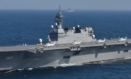 Tàu khu trục trực thăng lớp Izumo của Lực lượng Phòng vệ biển của Nhật Bản. Ảnh: JMSDF.