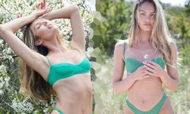 'Biểu tượng nhan sắc Nam Phi' mặc bikini gợi cảm ngây ngất giữa cánh đồng hoa 