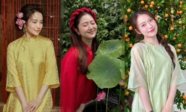 Khánh Vy, Hòa Minzy và dàn hot girl giới trẻ duyên dáng trong tà áo dài Tết