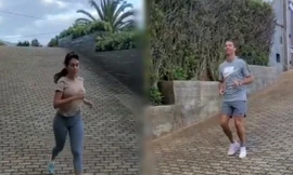 Rủ nhau chạy bộ, Ronaldo khen người yêu là 'bạn tập xinh đẹp'