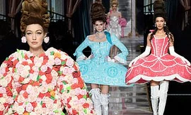 Irina Shayk và dàn mỹ nhân mặc váy lồng bàn trong show Moschino