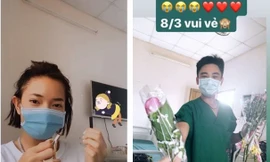 Châu Bùi được tặng hoa 8/3, biết ơn vì được cách ly ngay khi xuống sân bay