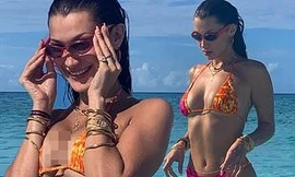 Bella Hadid đẹp hút hồn trong ảnh bikini rực lửa ở biển
