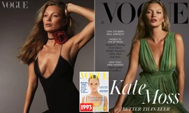 Huyền thoại làng mốt Kate Moss U50 diện váy khoét ngực sâu trẻ trung bất ngờ