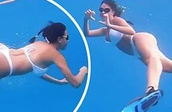 Bạn gái Ronaldo trổ tài bơi lội như nàng tiên cá