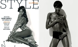 Siêu mẫu Naomi Campbell bán nude khoe đường cong 'huyền thoại'