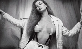 Bộ ảnh ngực trần của Gigi Hadid trước khi mang bầu