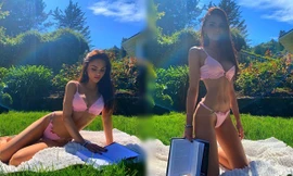 Kinh ngạc vòng eo nhỏ xíu của nàng mẫu áo tắm như 'búp bê Barbie sống'