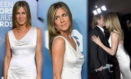 Jennifer Aniston 'quên' nội y, mừng rỡ ôm chồng cũ Brad Pitt