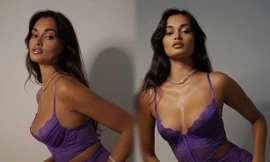 Nàng mẫu Brazil Gizele Oliveira xinh đẹp với nội y Valentine